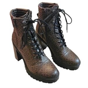 NWOT GBG Los Angeles Siana Brown Chunky Womens Combat Boots Sz 8.5